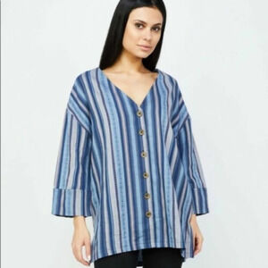 Anthropologie Rd + Koko Striped Oversized Top